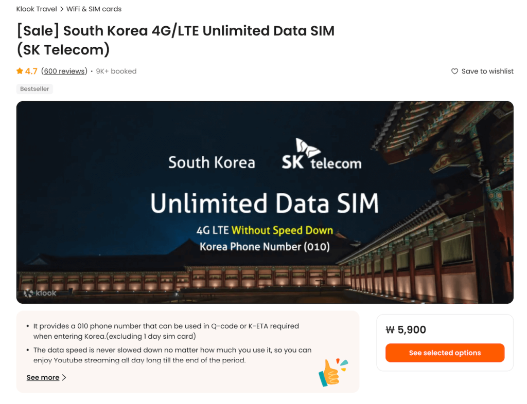 Klook-website-to-purchase-Prepaid-SIM-Card-in-Korea-Online